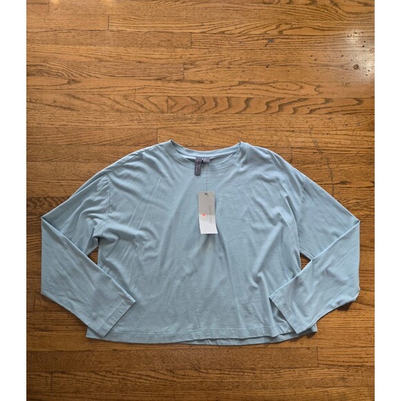 Sweaty Betty Muted Teal Essential Crop Long Sleeve T-Shirt Size Large NWT - Picture 1 of 6